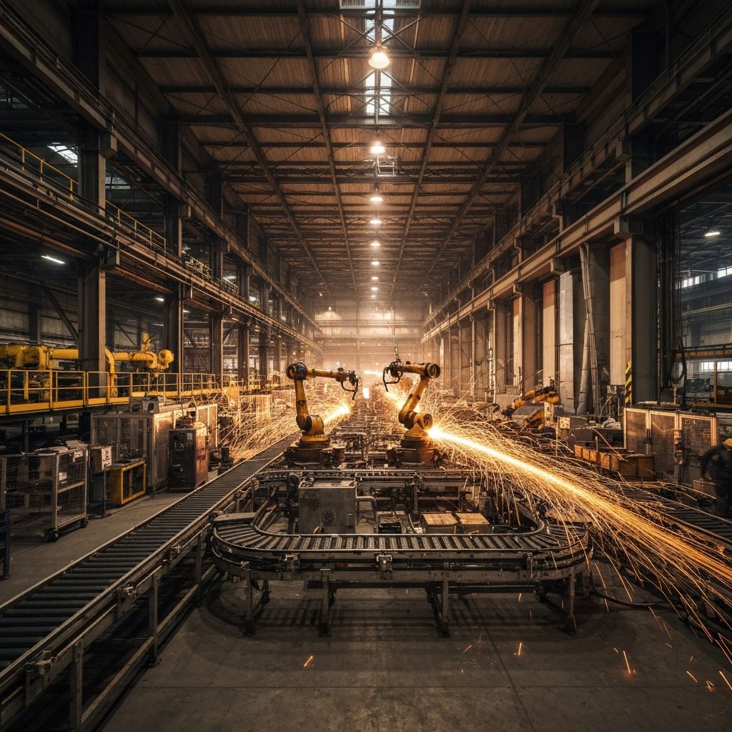 Planta de manufactura industrial automatizada